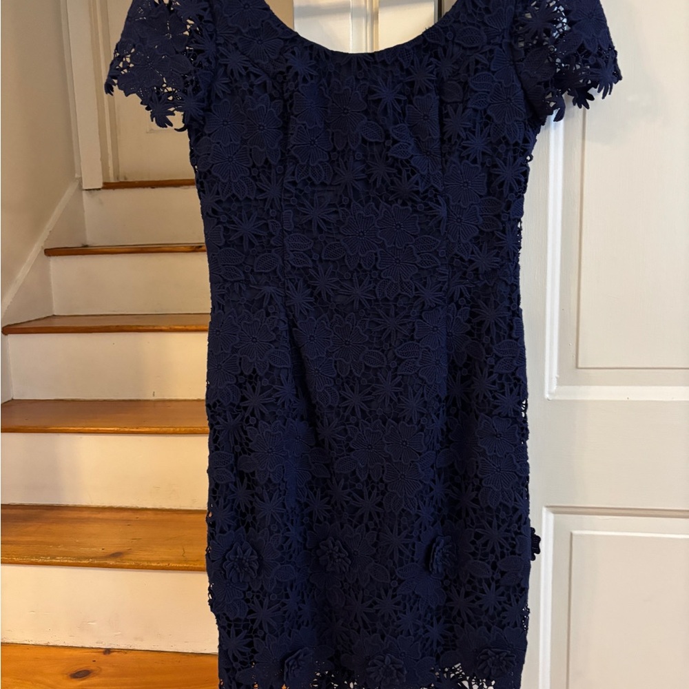 Lilly Pulitzer Marta Dress Classic Lilly, eyelet, chic, old money - Picture 2 of 5